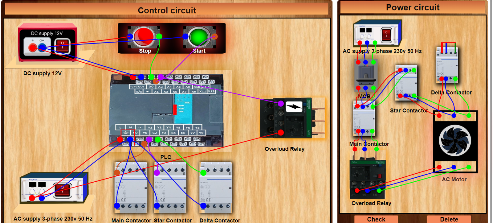 Connections of Control and Power Circuit